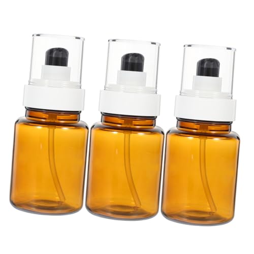 BAZEITFLOW 3piezas Botellas Para Aceite Esencial Botellas Vacías De Presión Cosmética De Viaje Portátiles Color Marrón