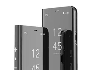 COTDINFORCA Case For OPPO A52 Funda,OPPO A72 Maquillaje Espejo Caso Slim Clear View Standing Shell Fundas Folding Kickstand Protector Flip Cover para OPPO A92 (2020) Mirror PU Black MX.