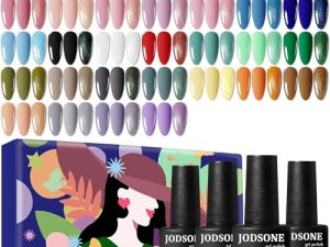 JODSONE 32 colores Kit de esmalte de gel Esmalte Base No Limpiar Esmalte Superior Esmalte mate Esmalte de uñas verde azul rojo rosa Colección de regalos para las mujeres