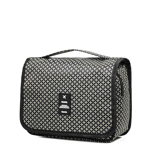 Sechunk Bolsas de aseo de viaje impermeables para colgar bolsa de cosméticos multifunción bolsa de maquillaje para mujeres (dblueStar)
