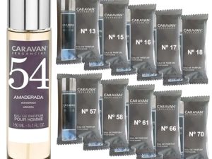 CARAVAN FRAGANCIAS Perfume de Hombre Nº54 de 150 ml + Set de 10 Viales de Fragancias Masculinas distintas de Caravan para descrubir nuevos aromas