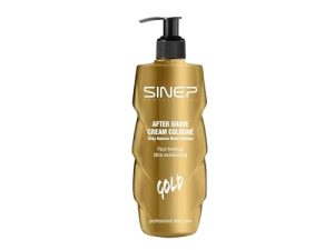 SINEP Crema para después del afeitado, 400 ml, Ice Cool, calma y refresca la piel (dorado)