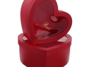 Healeved Caja de Propuesta para El Día de San Valentín Cajas Vacías con Forma de Corazón Caja de Dulces con Flores Material de Papel Elegante Rojo