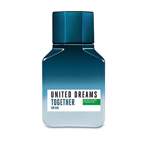 United Colors of Benetton Dreams Together, Eau de Toilette para Hombre, Fragancia fresca, casual y masculina, Notas cítricas y de especias, Optimo para uso diario, 100 ml