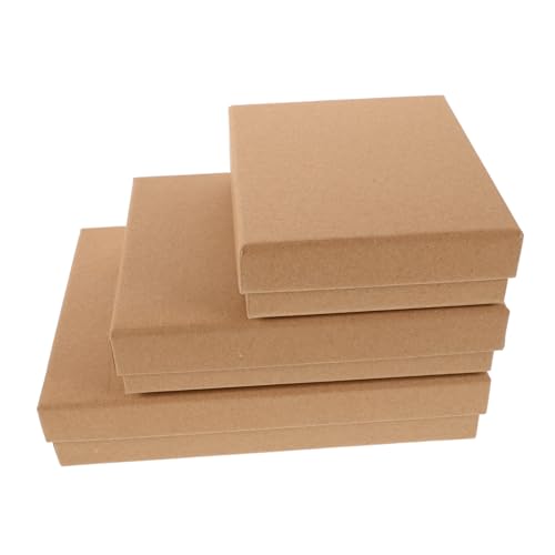 Ipetboom Cajas De 3 Piezas Caja De De Papel Kraft Cajas De Joyería a Granel Cajas De Collar Pequeñas Cajas De Para Joyería Cajas De Anillos Cajas De Joyería Kraft Brown