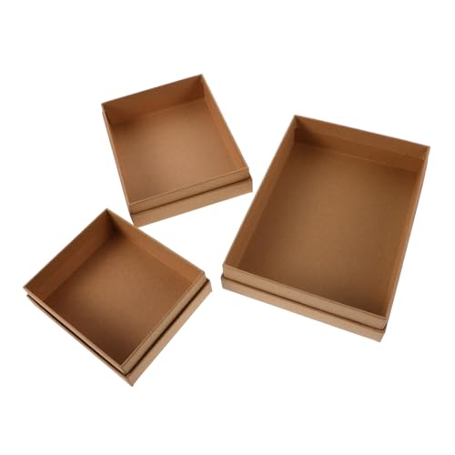 Beaupretty Cajas De 3 Piezas Caja De De Papel Kraft Cajas De Kraft Cajas De Anillos Cajas De Cajones De Papel Cajas De De Cartón Pequeñas Cajas Brown