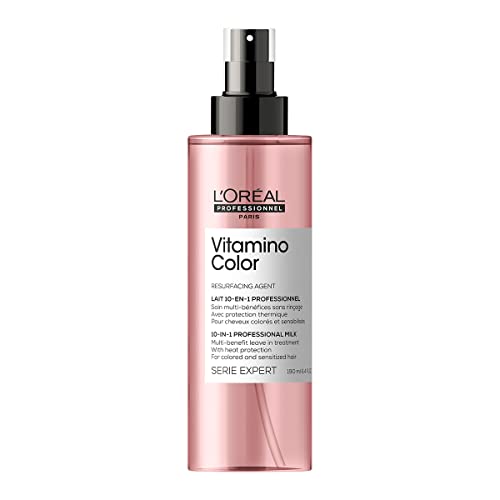 L'Oréal Professionnel, Spray de Tratamiento 10 en 1 con Resveratrol, para Pelo Teñido, Vitamino Color, 190ml