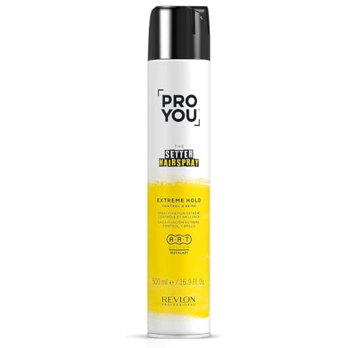 Revlon Professional ProYou Laca Pelo Ultra Fuerte para Todo Tipo de Cabello, Fijación Extrema y Brillo, 500 ml, Gama Fijación The Setter