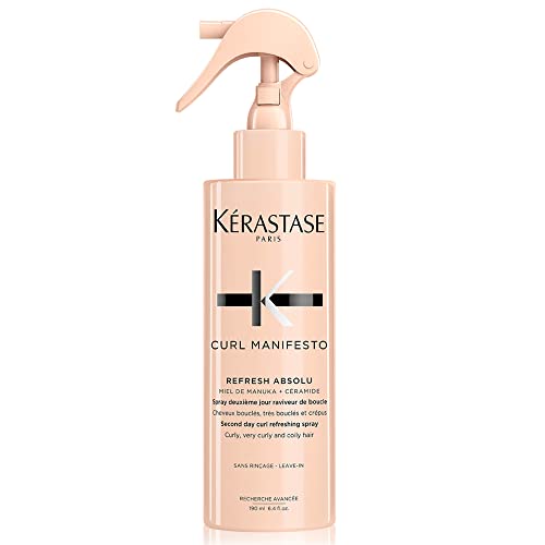 Kérastase Curl Manifesto, Spray Refrescante, Revitalizador de Rizos Entre Lavados, Antiencrespamiento, Para Pelo Ondulado, Rizado o Afro, Spray Refresh Absolu, 190 ml