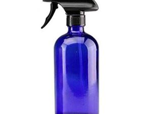 1 botella de spray de 250 ml de vidrio azul vacía rellenable con cabezal de pistola negra, dispensador de aceite esencial para aromaterapia, bote para cosméticos