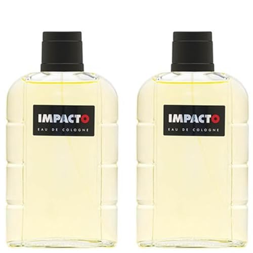 IMPACTO - Classic Pack de 2 x 200 ml, Agua de Colonia Hombre, Perfume Formato Spray, Eau de Toilette Natural y Masculina, Aroma Cítrico, Fragancia Fresca, Elegante y de Larga Duración