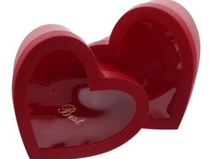 SAFIGLE 2 Cajas Caja De Del Día De San Valentín Romántico Flores Corazón Conformado Tratar Floral Padrinos De Boda Cajas Negras Para Embalaje El Plastico Rojo