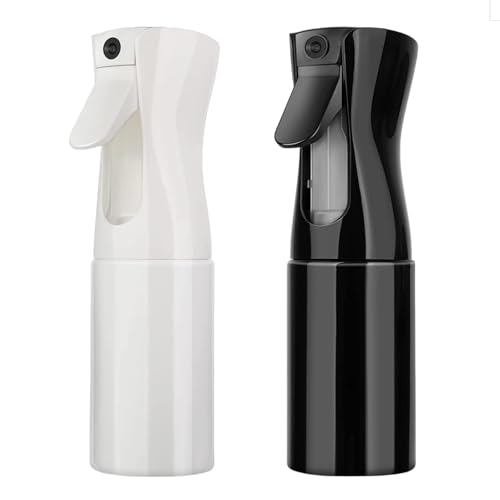 200ml Botella Pulverizadora,Botella Pulverizadora de Agua para Peluqueria, Plantas, Grooming(Negro, Blanco)