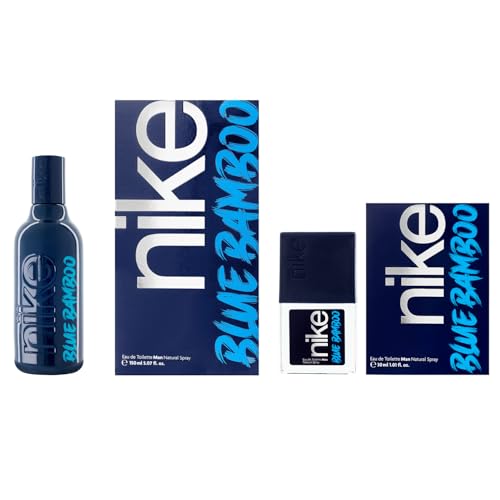 NIKE - Blue Bamboo Promoción 150 ml + 30 ml, Colonia Hombre, Pack 2 Productos, Perfume Formato Spray, Eau de Toilette Natural y Masculina, Aroma Aromático Marino Amaderado, Fragancia Fresca