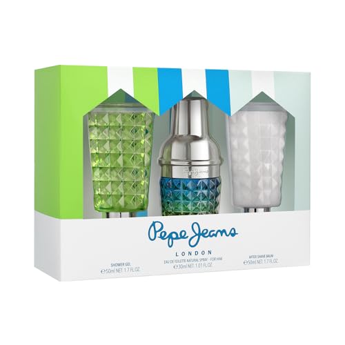 Pepe Jeans Cocktail Edition For Him Estuche Regalo Perfumes Hombre Pack de 3 Piezas Eau de Toilette 30ml, After Shave 50ml y Shower Gel 50ml Set Fragancia Cítrica, Amaderada y Especiada