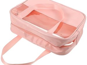 DEARMAMY Bolsa de Maquillaje Transparente Grande para Viaje Neceser de Cosméticos Portátil Organizador de Aseo y Accesorios para Mujeres Diseño Compacto y Ligero Durable