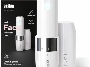 Braun Mini Depiladora Facial FS1000 para Mujer, con Luz Smartlight Incorporada, Depiladora Facial con Precisión, Labio Superior, Barbilla y Mejillas, Blanco