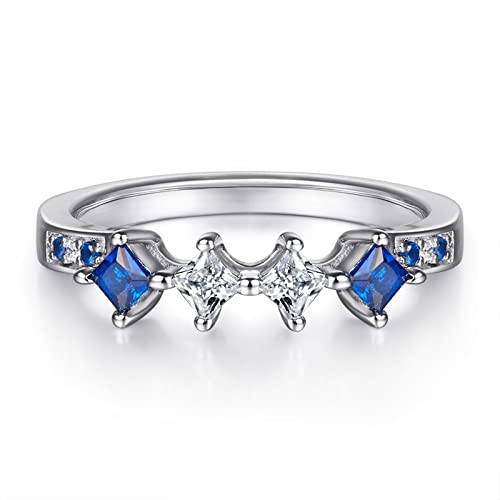 Whoiy 925 Sterling Silber Ringe Eheringe Rund mit Zirkonia als Geschenke für Frauen Mutter Freundin Silber Gr.52 (16.6)