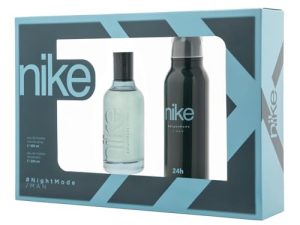 NIKE – Night Mode Colonia 100 ml + Desodorante en Spray 200 ml, Estuche de Regalo Hombre, Eau de Toilette Natural y Masculina, Aroma Frutal Amaderado, Fragancia Fresca, Dulce y de Larga Duración