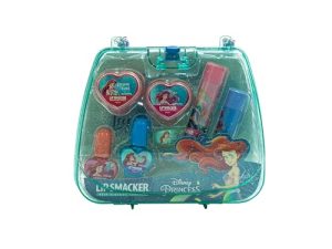 Lip Smacker Princess Ariel Mini Tote Bag, Set de Maquillaje Todo en Uno para Niños, Maquillaje para Rostro, Labios y Uñas con Accesorios de Belleza para tus Hijos