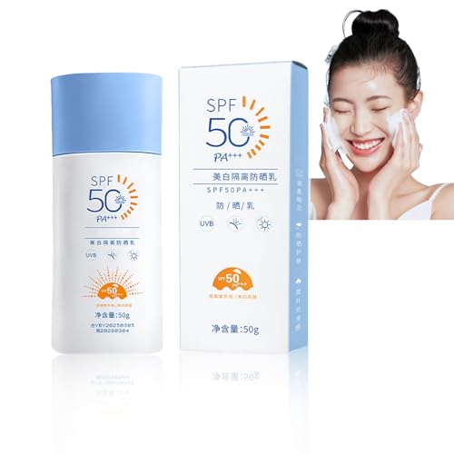 Protector Solar Facial 50,Protector Solar,ProteccióN Spf 50+,Aislante Solar De Verano Ligera Y Transpirable,No Pegajosa,No Deja Rastro Blanco,Ideal Para Piel Grasa Y Uso Diario Al Aire Libre