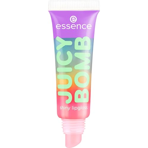 Essence Cosmetics Brillo de labios brillante JUICY BOMB PARTY, expresión del resultado, brillante, translúcido, en gel, 10 ml