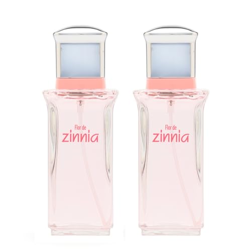 ZINNIA - Flor de Zinnia Promoción 2 x 100 ml, Colonia Mujer, Pack 2 Productos, Perfume Formato Spray, Eau de Toilette Femenina, Aroma Dulce Afrutado, Fragancia Fresca de Larga Duración