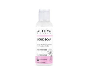 Alteya Organic Jabón Líquido Geranio Rose 30 ml tamaño de viaje – Jabón y Corporal Puro Orgánico Certificado USDA