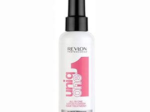 REVLON PROFESSIONAL UniqOne All in One Protector Térmico Pelo, Hidratación Profunda Cabello, Tratamiento en Spray sin Aclarado, Desenredante Pelo Mujer – Fragancia Flor de Loto 150ml