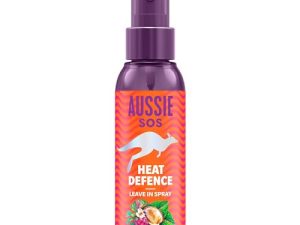 Aussie SOS Heat Defence Spray Leave In 100ml Desenreda Y Protege Del Calor, Mantiene El Pelo Hidratado Durante 100 Horas. Enriquecido Con Superalimentos Australianos. Fórmula Vegana