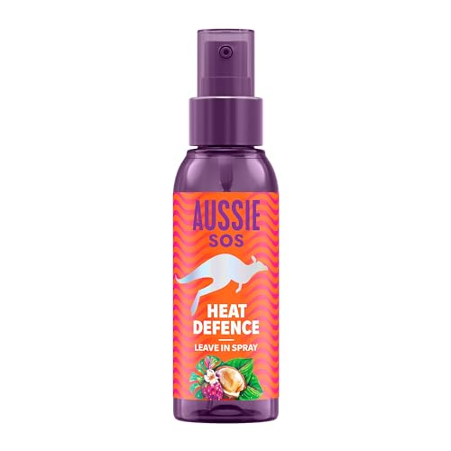 Aussie SOS Heat Defence Spray Leave In 100ml Desenreda Y Protege Del Calor, Mantiene El Pelo Hidratado Durante 100 Horas. Enriquecido Con Superalimentos Australianos. Fórmula Vegana