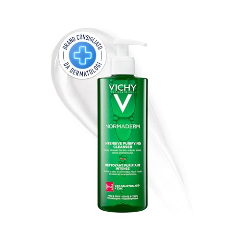 Vichy Gel Limpiador Purificante, Limpieza Profunda Intensa, Enriquecido con Minerales y Probióticos, Para Pieles con Acné, Normaderm Phytosolution, 400ml