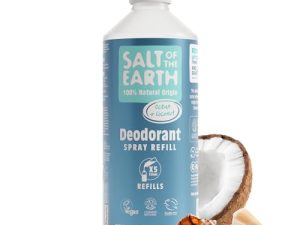 Natural Deodorant Spray Refill by Salt of the Earth, Ocean & Coconut – Vegan, Long Lasting Protection, Leaping Bunny Approved, Made in the UK – 500ml