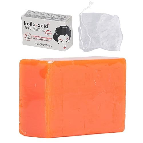Jabón de ácido Kójico, 120 G de Jabón para Eliminar Manchas Oscuras, Barras de Jabón para Aclarar la Piel para Manchas Oscuras y Piel Brillante, Hidratante para Cara y Cuerpo