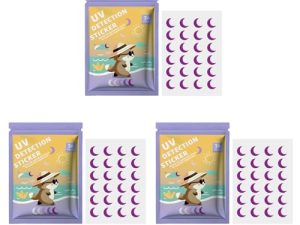 Pegatinas de Detección UV, Paquete de 24 Parches Que Cambian de Color con Recordatorio de Protector Solar Impermeable para Niños y Adultos