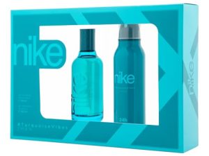 NIKE – Turquoise Vibes, Perfume 100 ml + Desodorante Hombre Spray 200 ml, Estuche Regalo Hombre, Pack Nike 2 Piezas, Masculino, Fresco y Afrutado, Colonia Floral