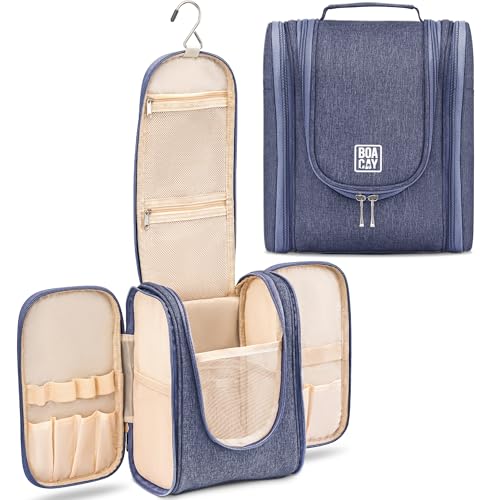 BOACAY Neceser para Mujer y Hombre, Bolsa de Aseo Colgante, Bolso de Baño para Viaje, Organizador de Maquillaje, Kit para Cosméticos, Accesorios