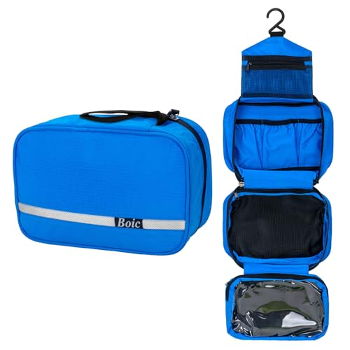 Boic Neceser de Colgar Viaje, Plegable Neceser Maquillaje para Hombres Bolsa de Aseo Impermeable de Gran Capacidad con Gancho Colgante