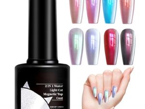 Esmalte De Uñas Gel, 7ml Esmalte De Uñas Magnético Con Efecto Agua, 2 En 1 Con Purpurina Para Manicura En Casa O Salón