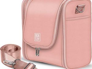 BOACAY Neceser Grande para Mujer y Hombre, Bolsa de Aseo Colgante, Bolso Baño y Viaje, Organizador de Maquillaje, Kit para Cosméticos, Accesorios (X-Large) Dusty Rose