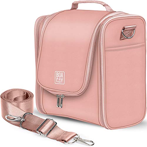 BOACAY Neceser Grande para Mujer y Hombre, Bolsa de Aseo Colgante, Bolso Baño y Viaje, Organizador de Maquillaje, Kit para Cosméticos, Accesorios (X-Large) Dusty Rose