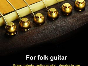 Yctze 6 Piezas/juego de Pasadores de Puente de Guitarra de Latón Duraderos, Piezas de Repuesto para Guitarras Folclóricas Acústicas, Disponibles en Dorado/negro (GOLD)