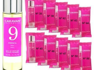 CARAVAN FRAGANCIAS Perfume de Mujer Nº9 de 150 ml + Set de 10 Viales de Fragancias femeninas distintas de Caravan para descubrir nuevos aromas