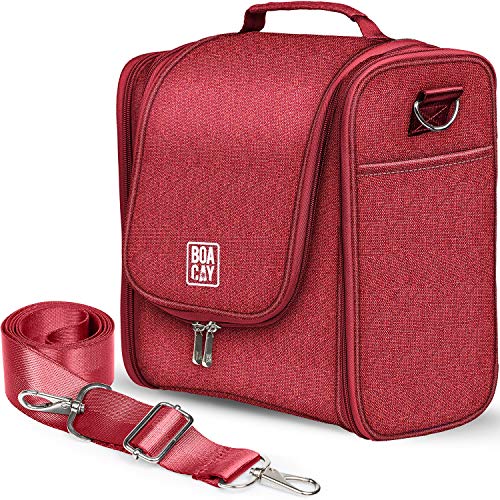BOACAY Neceser Grande para Mujer y Hombre, Bolsa de Aseo Colgante, Bolso Baño y Viaje, Organizador de Maquillaje, Kit para Cosméticos, Accesorios (X-Large) Wine Red