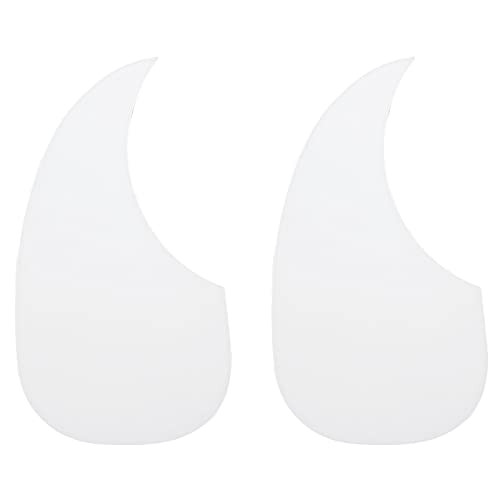 sourcing map Golpeador para Guitarra Acústica Autoadhesivo, Piezas para Guitarra Acústica-Eléctrica para Zurdos de 41 Pulgadas, Forma de Gota de Agua, Blanco 2uds