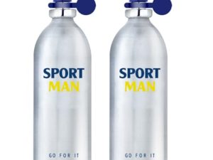 SPORTMAN – Go For It, Colonia Hombre, 2 x 150 ml, Pack 2, Perfume Formato Spray, Eau de Toilette Natural y Masculina, Aroma Cítrico, Fragancia Fresca, Deportiva y de Larga Duración