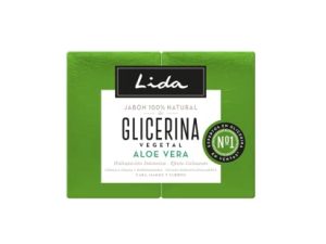 Lida – Jabón en Pastilla 100% Natural de Glicerina y Aloe Vera | Jabón Sólido para Manos | Limpia e Hidrata en Profundidad todo Tipo de Pieles | Elaboración Tradicional – Pack 2 Unidades