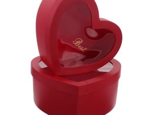 FRCOLOR 2piezas Caja De Bricolaje Corazón Cajas Rojas Ventana Transparente Para Perfumes y Flores