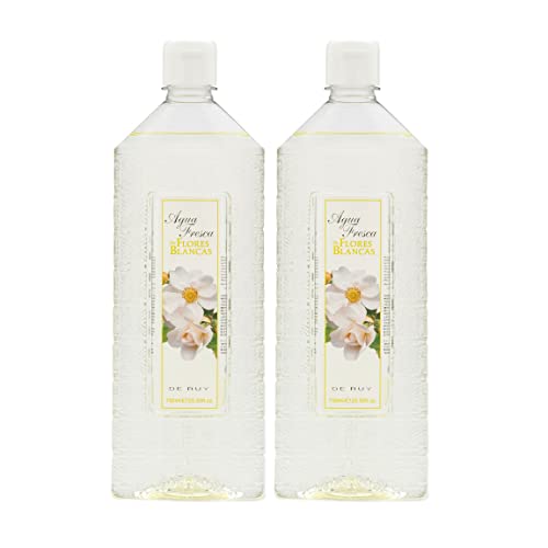 AGUA FRESCA DE RUY - Flores Blancas 2x750 ml, Perfume de Mujer y Hombre, Colonia Perfumada en Formato Spray, Eau de Toilette Fresca y de Larga Duración, Suave y Natural, Colonia de Larga Duración