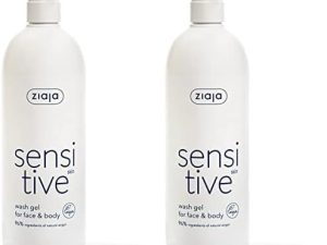 Ziaja Sensitive Gel Limpiador Rostro y Cuerpo para Pieles Sensibles 400 ml (Paquete de 2)